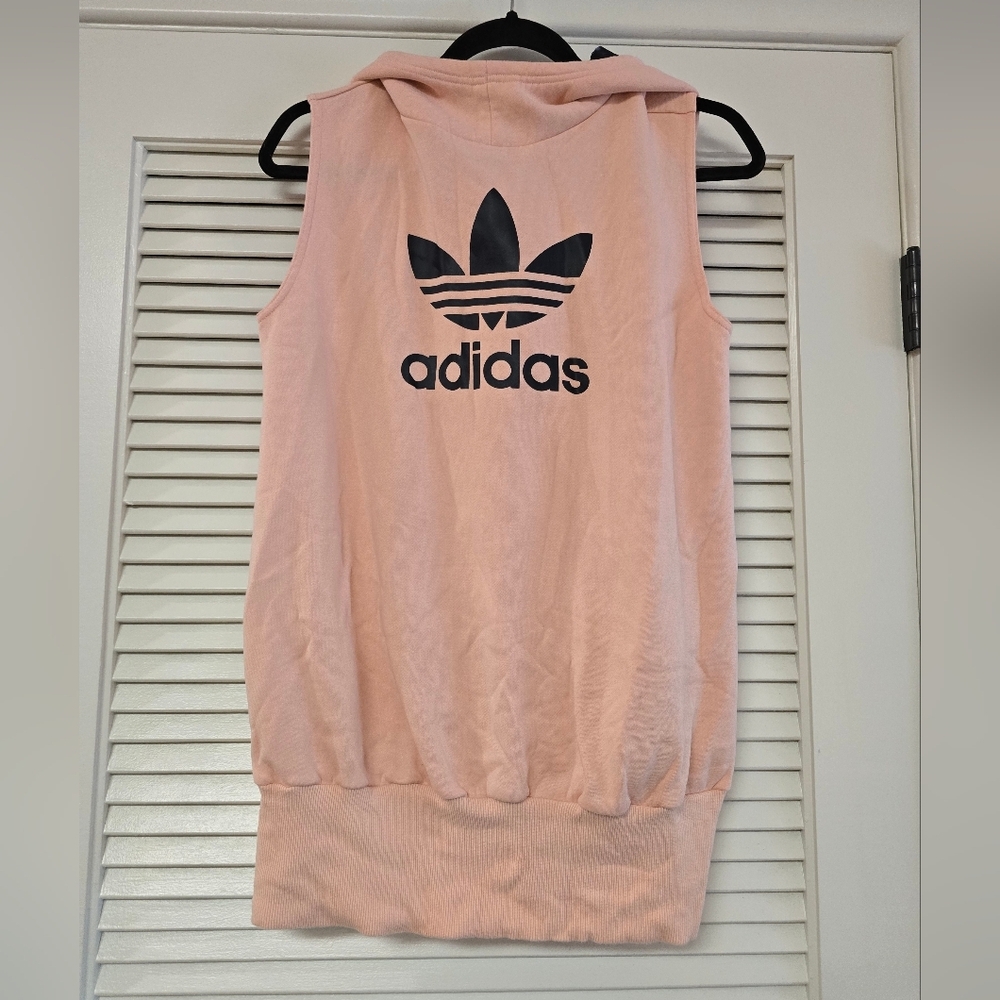 Adidas - (Youth) Sport Athletic Trefoil Sweatshirt Sleeveless Knit Long Hoodie